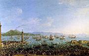 Antonio Joli The Embarkation of Charles III in the Port of Naples Norge oil painting reproduction